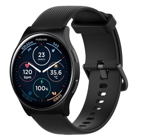 Smartwatch Motorola Moto Watch 120, Ecran AMOLED 1.43inch, Bluetooth, Asistent AI, Microfon, Difuzor, IP68 (Negru)