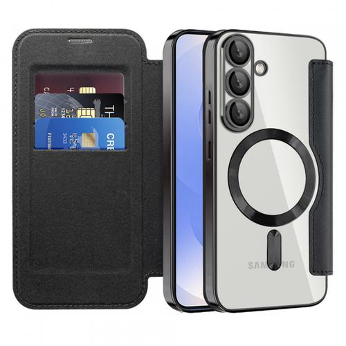 Husa MagSafe pentru Samsung Galaxy S25+ S936, Techsuit, SmartMag Book (Negru)