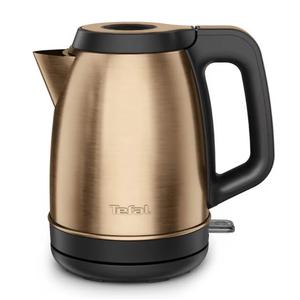 Fierbator apa Tefal Coppertinto KI280G10, 2400W, 1.7L, filtru anticalcar, inox, indicator nivel apa, baza rotativa 360 (Negru/Maro)