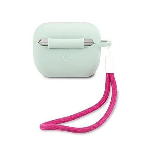 Husa Casti Guess Silicon Vintage pentru Airpods Pro (Albastru/Fuchsia)