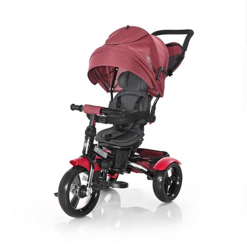 Tricicleta multifunctionala 4in1 Lorelli Neo Air, roti mari cu camera, Centura de siguranta cu prindere in 3 puncte, Negru/Rosu