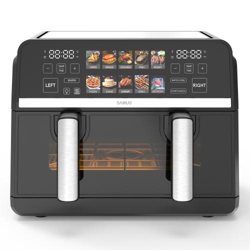 Friteuza cu aer cald Samus AF9BIG-S2500DW, 9 l, 2500 W, Timer 0-60 minute, 10 programe presetate (Negru) Friteuza cu aer cald Samus AF9BIG-S2500DW, 9 l, 2500 W, Timer 0-60 minute, 10 programe presetate (Negru)