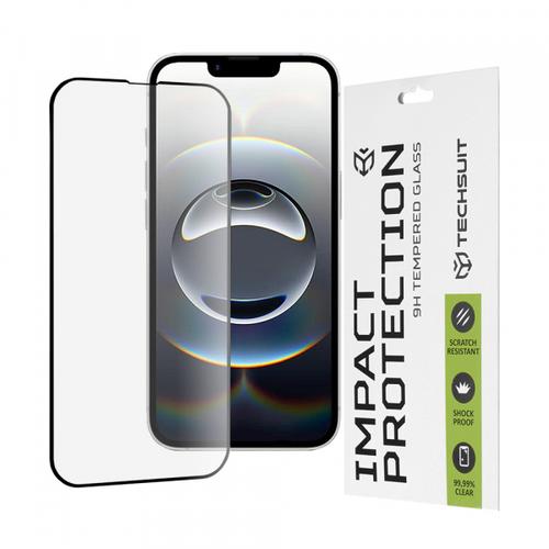 Folie de protectie Ecran Techsuit M1 pentru Apple iPhone 16e / 14 / 13 Pro / 13, Sticla Securizata, Full Glue, 111D