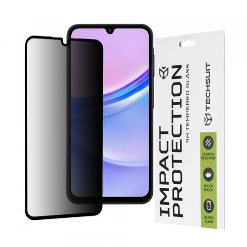 Folie de protectie Ecran Privacy Techsuit pentru Samsung Galaxy M15 / A15 5G A156 / A15 A155, Sticla Securizata, Full Glue, 111D