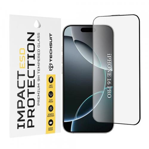 Folie de protectie Ecran Techsuit pentru Apple iPhone 16 Pro, Sticla Securizata, Full Glue