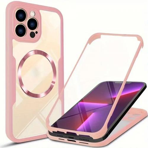 Husa MagSafe pentru Apple iPhone 13 Pro Max, Techsuit, ColorVerse 360, Roz