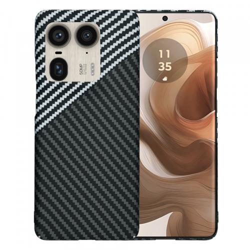 Husa pentru Motorola Edge 50 Ultra, Techsuit, Carbonite FiberShell, Neagra Gri