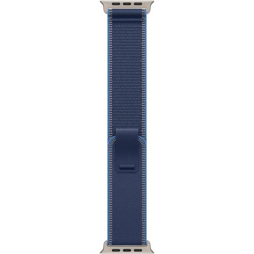 Curea Smartwatch Apple MFT74ZM/A pentru Watch 49mm, Trail Loop - M/L - Natural Titanium Finish (Albastru)