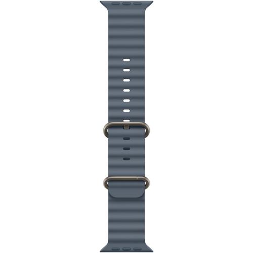Curea Smartwatch Apple MGCC4ZM/A pentru Watch 49mm, Ocean Band, Natural Titanium Finish (Albastru)