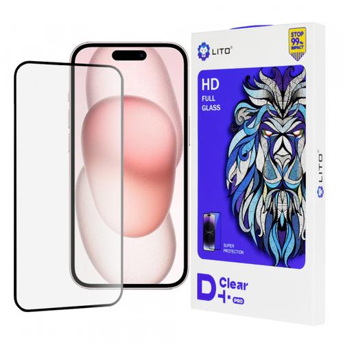 Folie de protectie Ecran Lito D+ Pro pentru Apple iPhone 15, Sticla Securizata, Full Glue