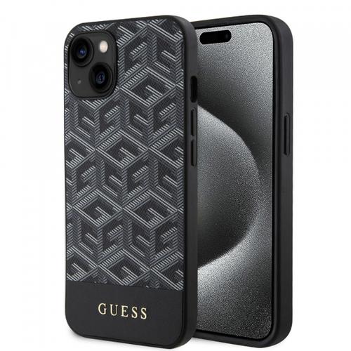 Husa MagSafe pentru Apple iPhone 15, Guess, GCube Stripes, Neagra