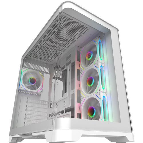 Carcasa AQIRYS Europa ARGB, Middle Tower, Tempered glass, Alb