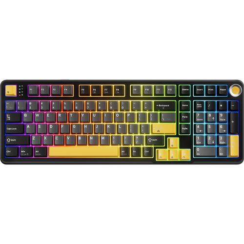 Tastatura wireless Marvo KG986W Titan 98, iluminare tip RGB, USB, Bluetooth, Negru