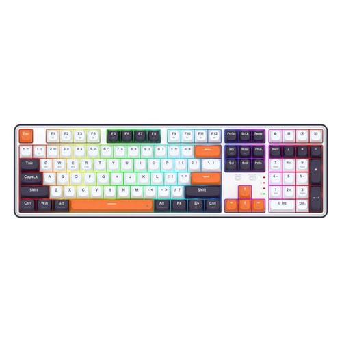 Tastatura Gaming Mecanica Redragon Wyvern RGB, Switch-uri liniare Mint Mambo, Bluetoot, USB, Alb/Portocaliu