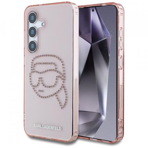 Husa pentru Samsung Galaxy S25 S931, Karl Lagerfeld, IML Rhinestones Karl\'s Head, Roz