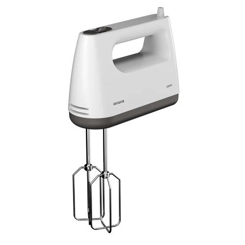 Mixer de mana Aiwa AHX-600, 450W, 5 viteze, Functie Turbo, Tel dublu, Palete de framantare (Alb)