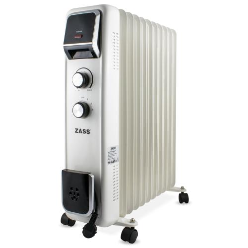 Calorifer electric cu ulei Zass ZR 11 E, 2500 W, 3 trepte putere, Incaperi de pana la 20mp, Termostat reglabil (Alb)