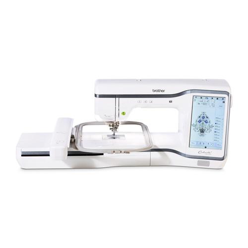 Masina de brodat Brother Celeste CX1E, 523 modele de broderie, Conectare Wireless + Aplicatii mobile, Functie Matrix Copy, Ecran tactil 26 cm, Iluminare LED profesionala (Alb)