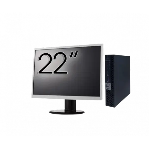 Calculator Refurbished DELL OptiPlex 5070 Mini, Intel Pentium Gold G5600T 3.30GHz, 8GB DDR4, 256GB SSD + Monitor 22inch