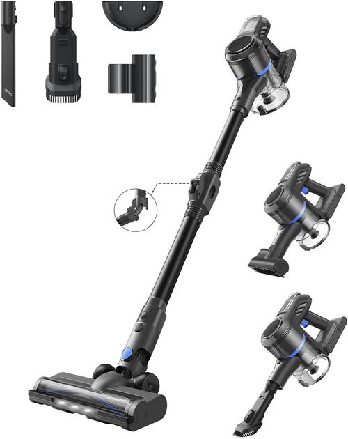 Aspirator vertical Mova J30, 450 W, Autonomie 60 minute, Afisaj LED, Recipient 0.5 l (Gri)