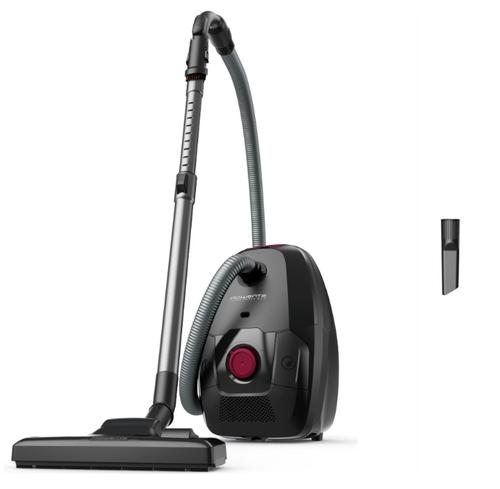 Aspirator cu sac Rowenta Green Force Max RO4933EA, 900W, 70% plastic reciclat, sac Hygiene+, lungime cablu 8.4m, recipient praf 4.5L, perie EasyBrush (Negru/Rosu)