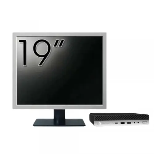 Pachet Calculator Refurbished HP ProDesk 400 G5 Mini PC, Intel Core i5-9500T 2.20 - 3.70GHz, 8GB DDR4, 256GB SSD + Monitor 19inch