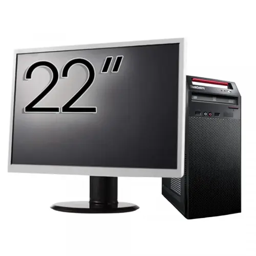 Pachet Calculator Refurbished LENOVO ThinkCentre E73 Tower, Intel Core i5-4460s 2.90GHz, 8GB DDR3, 240GB SSD, DVD-RW + Monitor 22inch