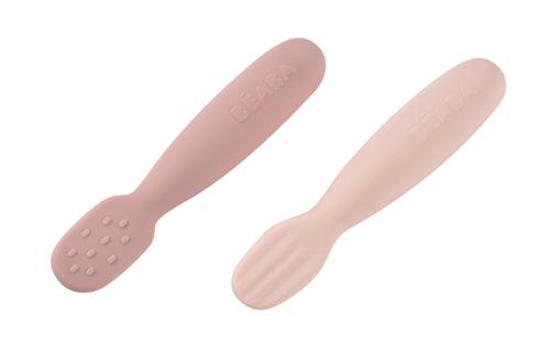 Set 2 linguri silicon Beaba Cotton Candy Sorbet, 4 luni +