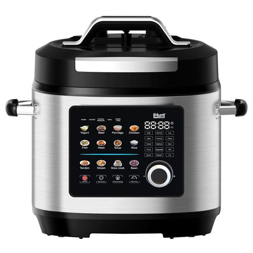 Oala electrica sub presiune iHunt Bro Multicooker 8L Ultra, 1300 W, 8 l, 12 programe, Panou Touch Digital (Negru/Inox) Oala electrica sub presiune iHunt Bro Multicooker 8L Ultra, 1300 W, 8 l, 12 programe, Panou Touch Digital (Negru/Inox)