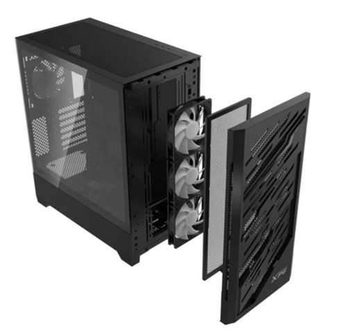 Carcasa XPG Starker Air BTF, iluminare RGB, Middle Tower, Fara sursa (Negru)