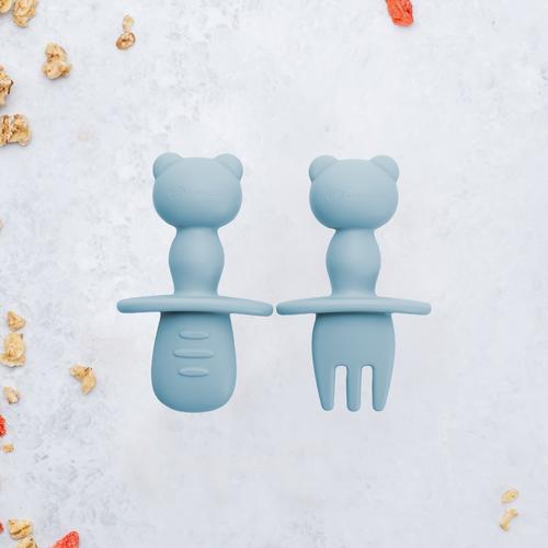Set tacamuri din silicon AppeKids  The Little Bear, Albastru