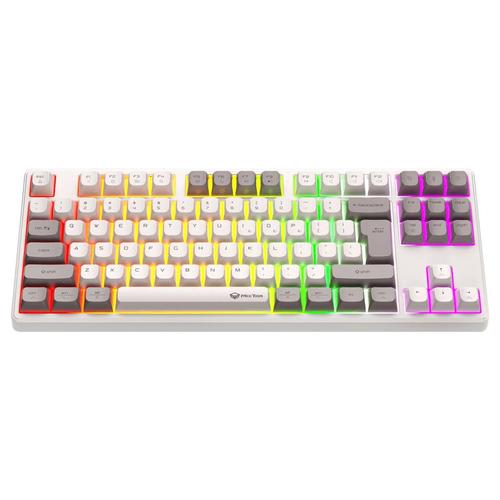 Tastatura mecanica de gaming  Meetion P110, 2.4G, Bluetooth, Iluminare din spate RGB, Alb