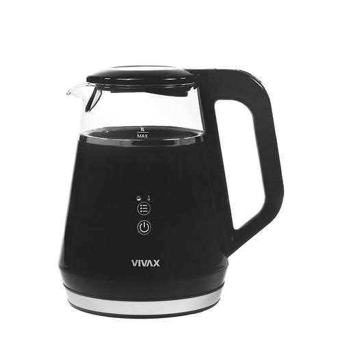 Fierbator de apa Vivax WH-100DB, 1100 W, 1 litru, Digital, Sticla (Negru)