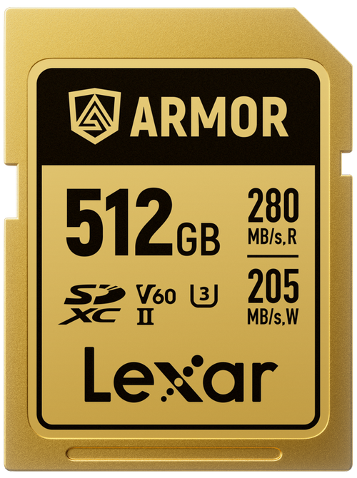 Card de memorie Lexar ARMOR Gold LSDAMGL512G-RNNNG, 512GB, SDXC, UHS-II U3, V60, Inox, IP68