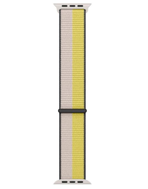 Curea Smartwatch Apple MN5T3ZM/A pentru Watch 45mm, Sport Loop (Bej/Galben)