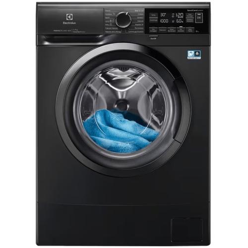 Masina de spalat rufe slim Electrolux EW6SM406BXE, 6 kg, 1000 rpm, Clasa B, Motor Inverter cu Magnet Permanent, Display LED, TimeManager (Negru/Argintiu)