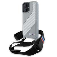 Husa pentru Apple iPhone 16, BMW, M Edition Carbon Stripe & Strap, Bleu