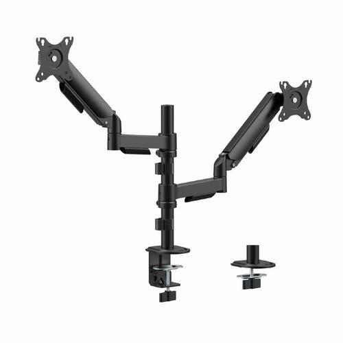 Brat reglabil de montare pe birou pentru 2 ecrane Gembird MA-DA2P-02, 17”-32” (Negru)