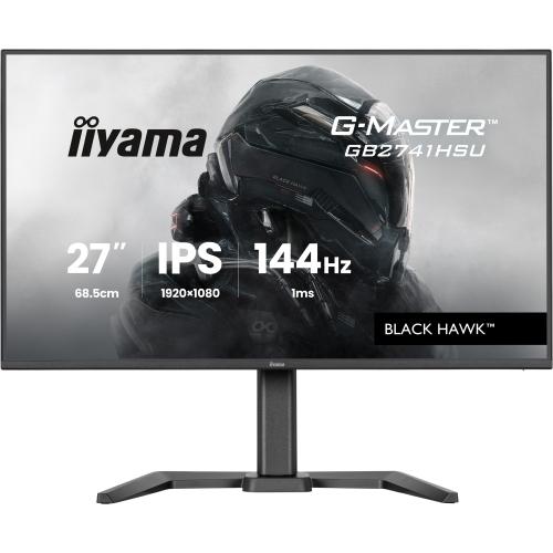 Monitor Gaming IPS LED Iiyama 27inch GB2741HSU-B1, Full HD (1920 x 1080), HDMI, DisplayPort, Boxe, Pivot, 144 Hz, 1 ms (Negru)
