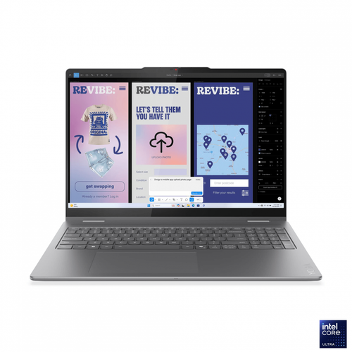 Laptop 2in1 Lenovo Yoga 7 16ILL10 (Procesor Intel® Core™ Ultra 7 258V (12M Cache, up to 4.80 GHz) 16inch 2.8K OLED 120Hz Touch, 32GB, 1TB SSD, Intel Arc 140V, Win 11 Pro, Gri)