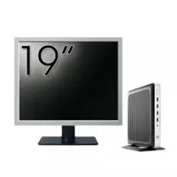 Pachet PC refurbished HP T630 Thin Client, AMD GX-420GI 2.00GHz, 8GB DDR4, 32GB SSD Flash + Monitor 19"