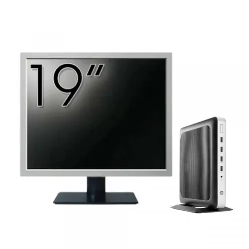 Pachet PC refurbished HP T630 Thin Client, AMD GX-420GI 2.00GHz, 8GB DDR4, 32GB SSD Flash + Monitor 19"