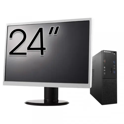 Pachet Calculator refurbished Lenovo S510 SFF, Intel Core i3-6100T 3.20GHz, 8GB DDR4, 128GB SSD + Monitor 24"