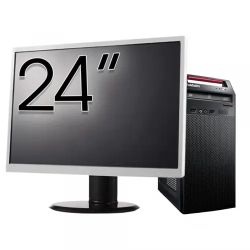Pachet Calculator Refurbished LENOVO ThinkCentre E73 Tower, Intel Core i5-4460s 2.90GHz, 8GB DDR3, 240GB SSD, DVD-RW + Monitor 24"