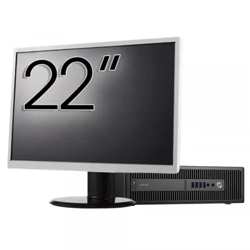 Pachet PC refurbished HP ProDesk 600 G2 SFF, Intel Core i7-6700 3.40GHz, 8GB DDR4, 128GB SSD + 500GB HDD + Monitor 22"