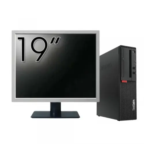Pachet PC refurbished Lenovo M710 SFF, Intel Core i5-6500 3.20GHz, 16GB DDR4, 512GB SSD + Monitor 19"
