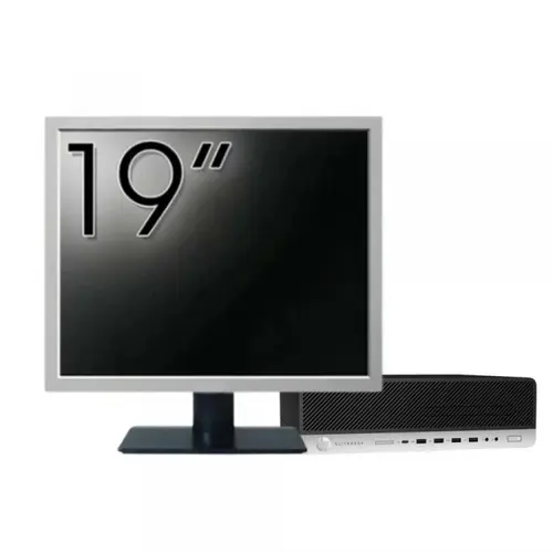 Pachet Calculator refurbished HP ProDesk 800 G3 SFF, Intel Core i5-7500 3.40 - 3.80GHz, 16GB DDR4, 500GB SSD + 1TB HDD, DVD-ROM + Monitor 19"