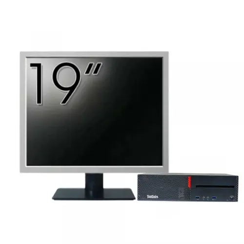 Pachet Calculator refurbished LENOVO M700 SFF, Intel Core i5-6500 3.20GHz, 8GB DDR4, 256GB SSD, DVD-RW + Monitor 19"