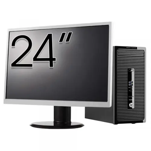 Pachet Calculator refurbished HP ProDesk 490 G3 Tower, Intel Core i5-6400 2.70GHz, 8GB DDR3, 500GB HDD, DVD-ROM + Monitor 24"