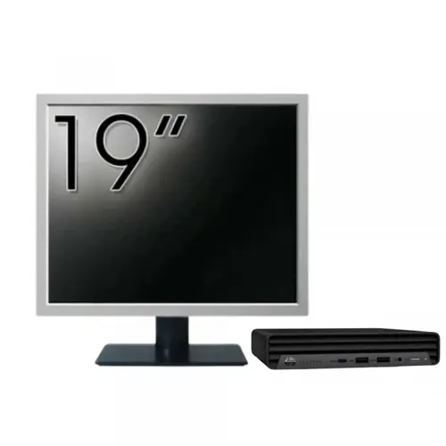 Pachet Calculator refurbished HP ProDesk 400 G6 Mini, Intel Core i5-10500T 2.30 - 3.80GHz, 8GB DDR4, 256GB SSD + Monitor 19"